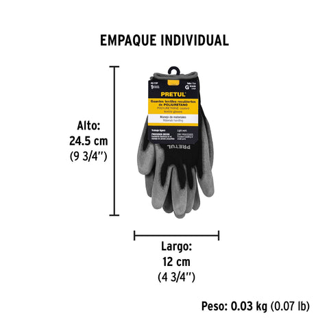 Guantes de nylon recubiertos de poliuretano, G, PRETUL | GU-113P | 20031