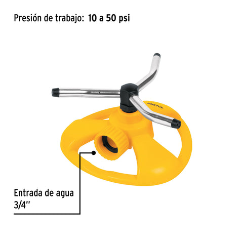 Aspersor giratorio de 3 brazos con base plástica, PRETUL | REG-3 | 20065