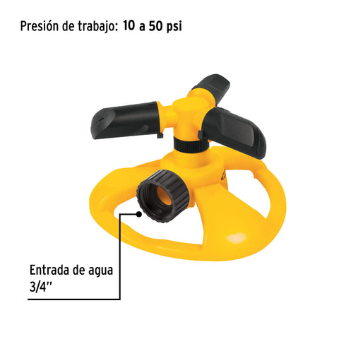 Aspersor giratorio 3 brazos, chorro fino, b/plástica, PRETUL | REG-2P | 20069