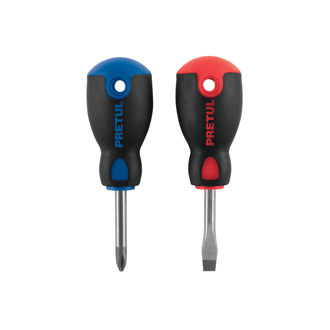 Dúo de desarmadores 1/4' x 1-1/2' mango Comfort Grip, Pretul | JDT-2BP | 20217
