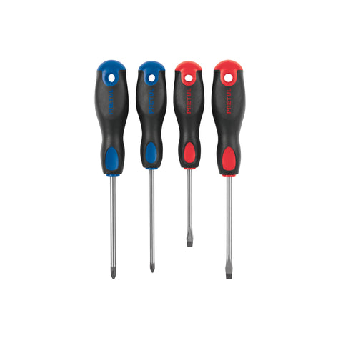 Juego de 4 desarmadores mango Comfort Grip, Pretul | JD-4BP | 20218