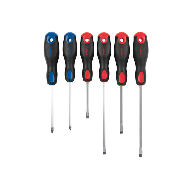 Juego de 6 desarmadores mango Comfort Grip, Pretul | JD-6BP | 20220