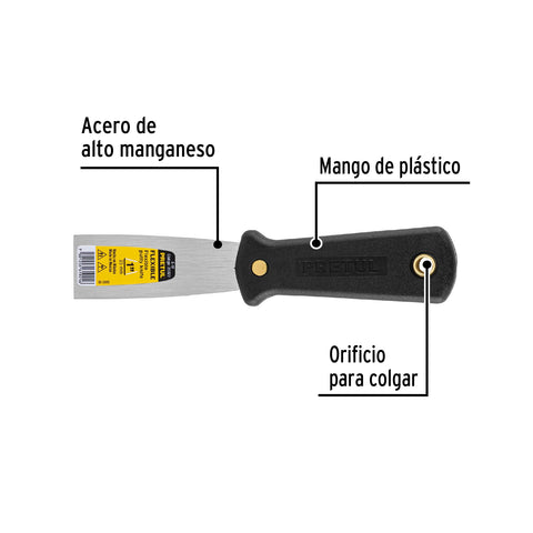 Espátula flexible 1' con mango de plástico, Pretul | E-1F | 20322