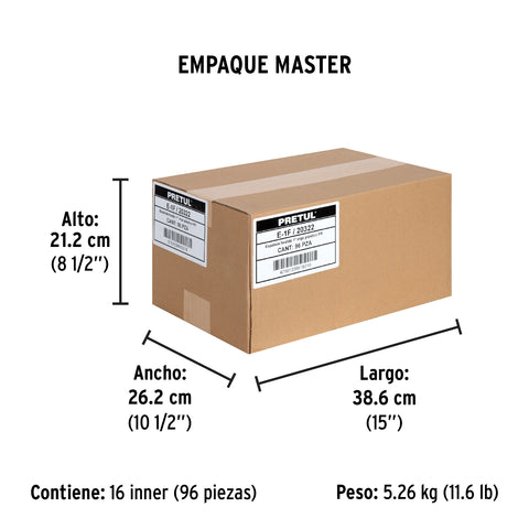 Espátula flexible 1' con mango de plástico, Pretul | E-1F | 20322