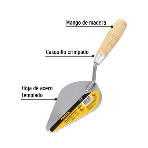 Cuchara para albañil 7' tipo Centroamericana, PRETUL | CT-7PC | 20542