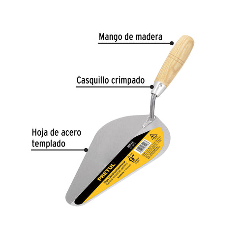 Cuchara para albañil 9' tipo Centroamericana, PRETUL | CT-9PC | 20544