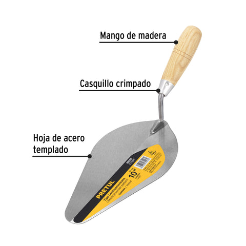 Cuchara para albañil 10' tipo Centroamericana, PRETUL | CT-10PC | 20545