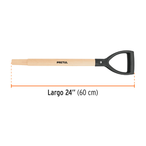 Mango para palas puño 'Y' plástico PCD-X, de 24', Pretul | MG-PDP-Y | 20548