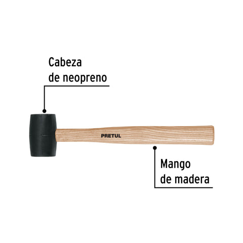 Mazo de hule, 8 oz, Pretul | MH-8P | 20565