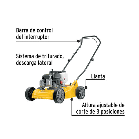 Podadora con motor a gasolina de 3 HP, 16' de corte, Pretul | P-316P | 20589