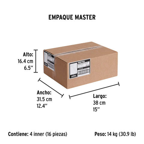 Martillo uña curva 16 oz, mango tubular, Pretul | MT-16P | 20595