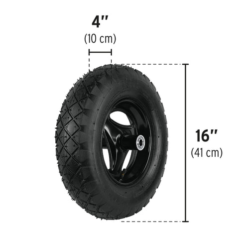 Carretilla 5.5 ft3 roja,neumática,bastidor tubular, PRETUL | CAP-50NB | 20627