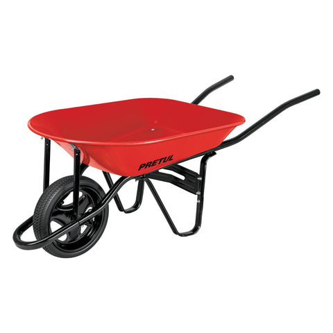 Carretilla 4 ft3 roja,imponchable,bastidor tubular, PRETUL | CAP-40FB | 20629