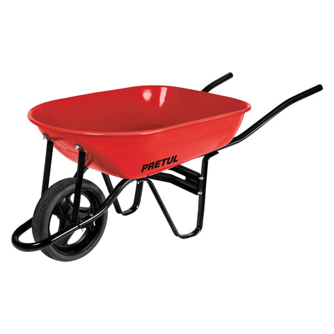 Carretilla 5.5 ft3 roja,imponchable,bastidor tubular, PRETUL | CAP-50FB | 20630