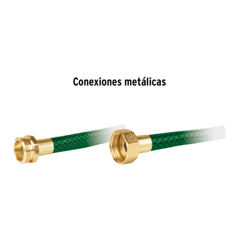 Manguera 1/2' reforzada 3 capas conexiones metal 15m, Pretul | MAN-15X1/2PM | 20656