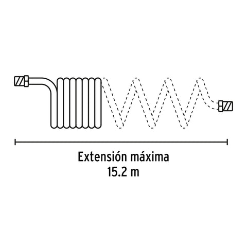 Manguera para compresor, tipo resorte, 15.2m x 1/4', Pretul | MAN-R-15P | 20660