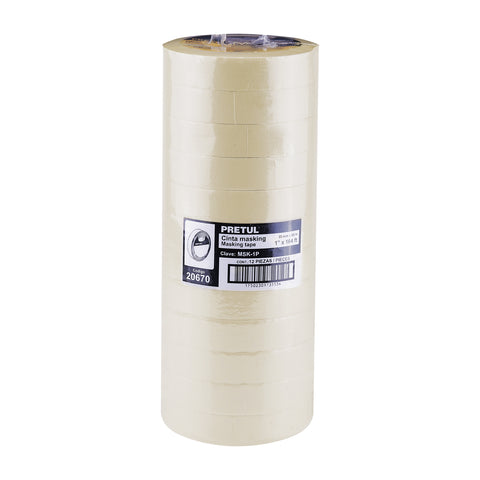 Cinta masking tape de 1' x 50 m, Pretul | MSK-1P | 20670