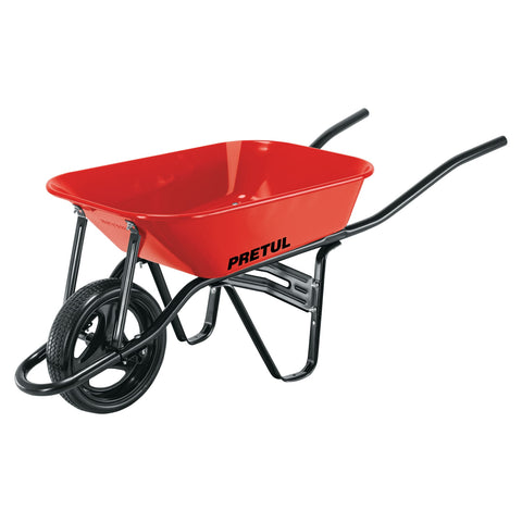Carretilla 3.5 ft3 roja,angosta, imponchable, tubular,PRETUL | CAP-35FB | 20674