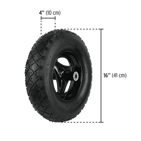 Carretilla 3.5 ft3 roja,angosta,neumática, tubular, PRETUL | CAP-35NB | 20675
