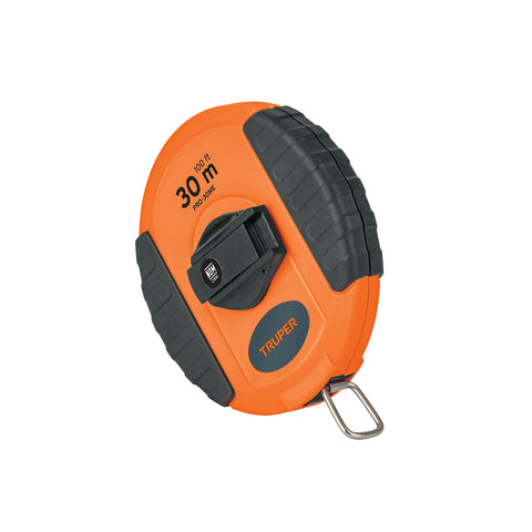 Cinta métrica larga 30 m, metálica, carcasa plástica, TRUPER | PRO-30ME | 20901