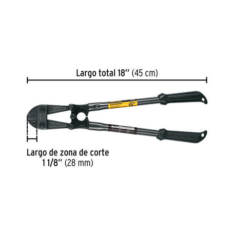 Cortapernos 18', mango tubular, PRETUL | CP-18P | 20946