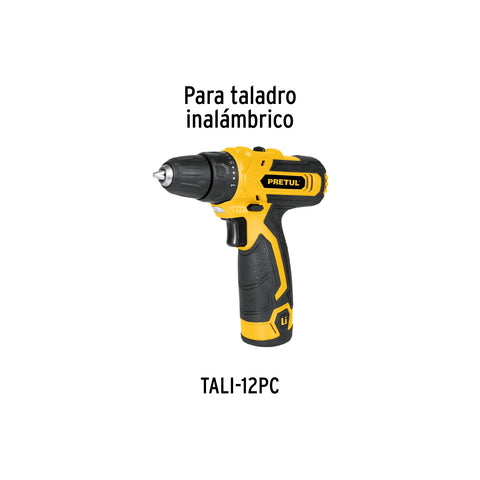 Batería ion litio, 12V, para taladro TALI-12PC, PRETUL | BAT-12PC | 21012