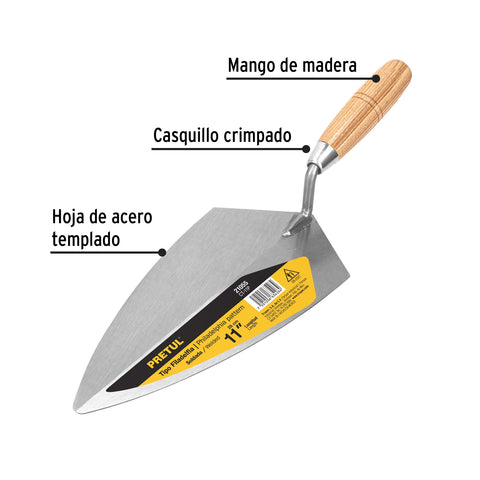 Cuchara para albañil 11' tipo Filadelfia, PRETUL | CT-11P | 21055