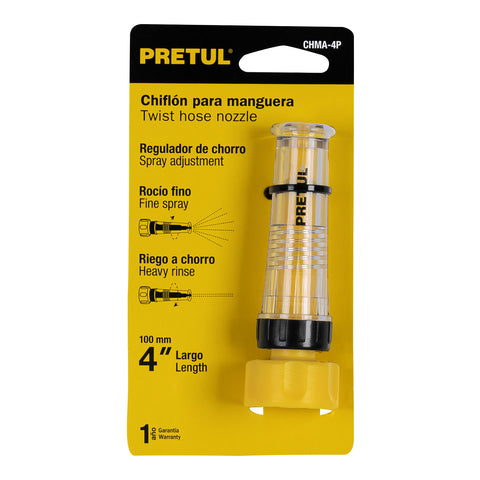 Chiflón 4' de plástico para manguera, Pretul | CHMA-4P | 21140
