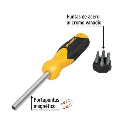 Desarmador con 6 puntas, Pretul | DES-6P | 21372