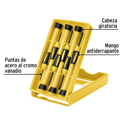 Juego con 6 desarmadores de precisión, Pretul | J-DEJ-6 | 21381