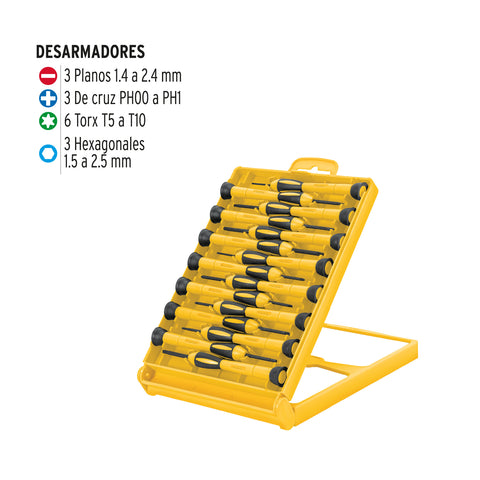 Juego con 15 desarmadores de precisión, Pretul | J-DEJ-15 | 21383