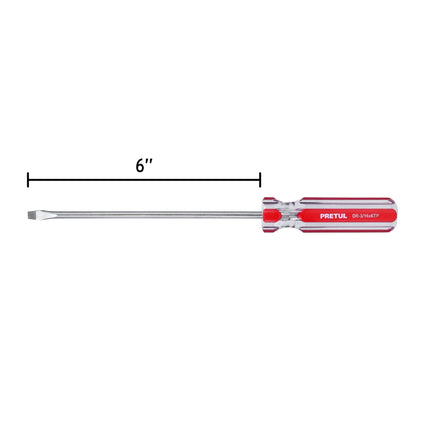 Desarmador plano 3/16 x 6' mango de PVC, Pretul | DR-3/16X6TP | 21457
