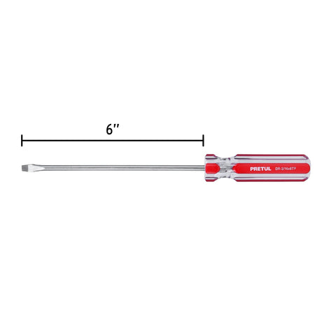 Desarmador plano 3/16 x 6' mango de PVC, Pretul | DR-3/16X6TP | 21457