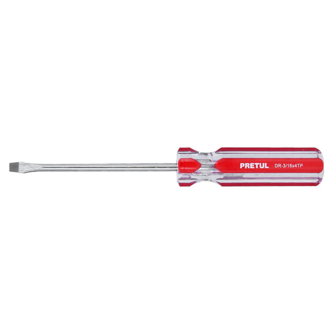 Desarmador plano 3/16 x 4' mango de PVC, Pretul | DR-3/16X4TP | 21458