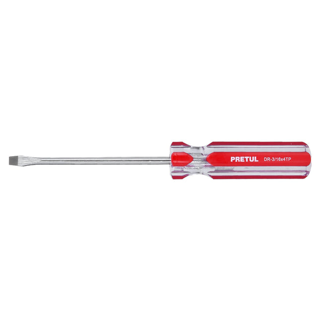 Desarmador plano 3/16 x 4' mango de PVC, Pretul | DR-3/16X4TP | 21458