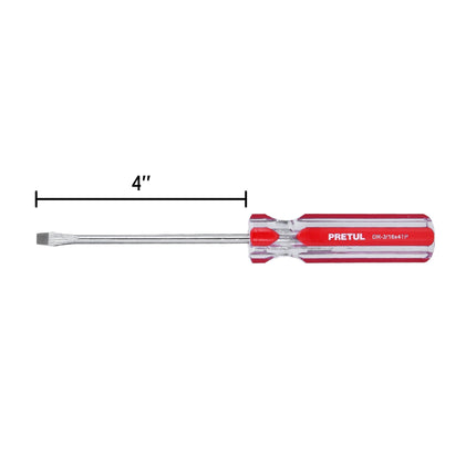 Desarmador plano 3/16 x 4' mango de PVC, Pretul | DR-3/16X4TP | 21458