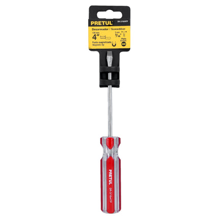Desarmador plano 3/16 x 4' mango de PVC, Pretul | DR-3/16X4TP | 21458