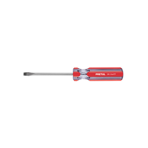 Desarmador plano 1/4 x 4' mango de PVC, Pretul | DR-1/4X4TP | 21459