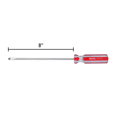 Desarmador plano 1/4 x 8' mango de PVC, Pretul | DR-1/4X8TP | 21460