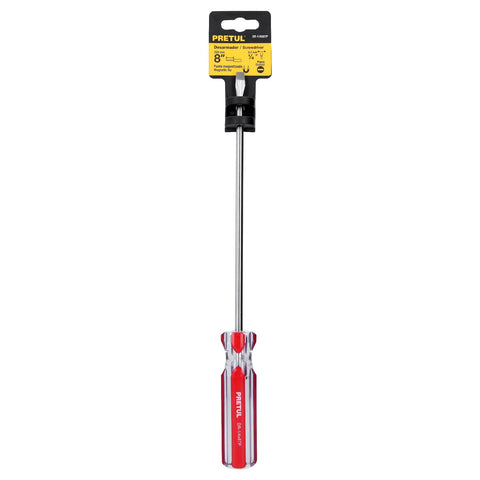 Desarmador plano 1/4 x 8' mango de PVC, Pretul | DR-1/4X8TP | 21460