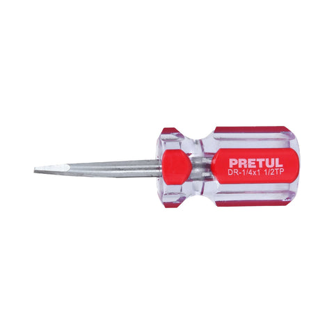 Desarmador plano 1/4 x 1-1/2' mango de PVC, Pretul | DR-1/4X1-1/2TP | 21461