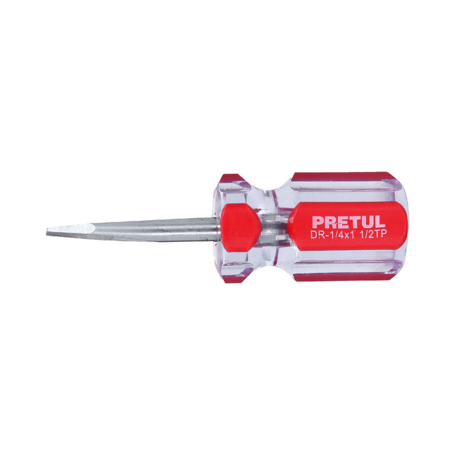 Desarmador plano 1/4 x 1-1/2' mango de PVC, Pretul | DR-1/4X1-1/2TP | 21461
