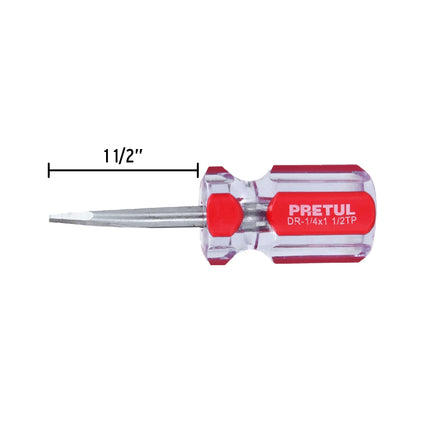 Desarmador plano 1/4 x 1-1/2' mango de PVC, Pretul | DR-1/4X1-1/2TP | 21461