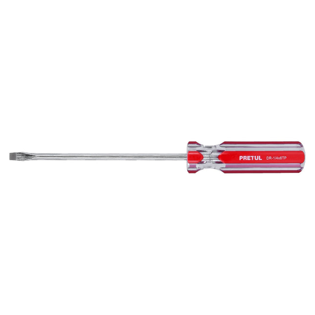 Desarmador plano 1/4 x 6' mango de PVC, Pretul | DR-1/4X6TP | 21462