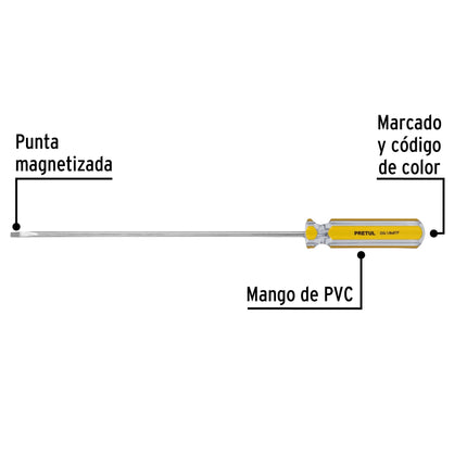 Desarmador cabinet 1/8 x 6' mango de PVC, Pretul | DG-1/8X6TP | 21465