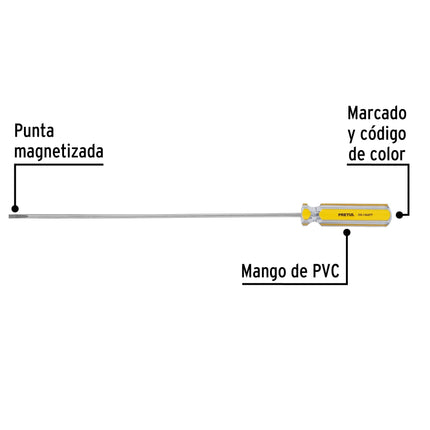 Desarmador cabinet 1/8 x 8' mango de PVC, Pretul | DG-1/8X8TP | 21466
