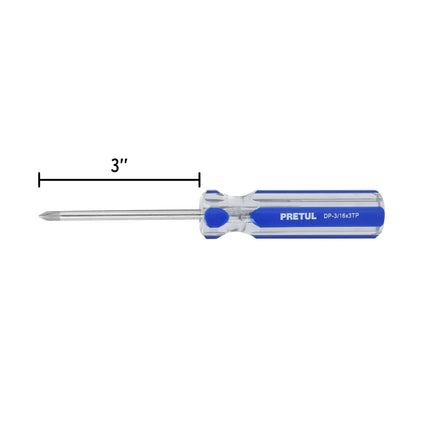 Desarmador de cruz 3/16 x 3' mango de PVC, Pretul | DP-3/16X3TP | 21471