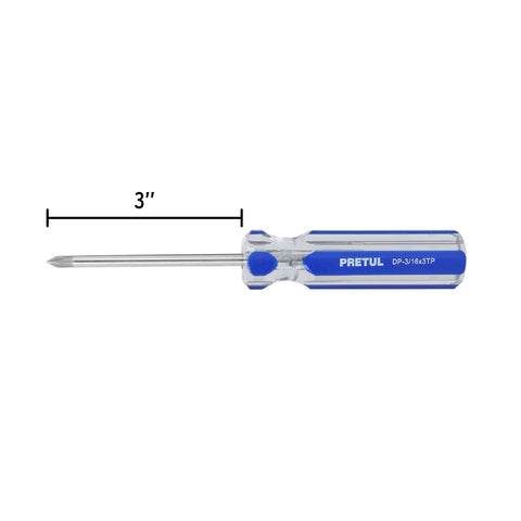 Desarmador de cruz 3/16 x 3' mango de PVC, Pretul | DP-3/16X3TP | 21471