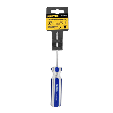 Desarmador de cruz 3/16 x 3' mango de PVC, Pretul | DP-3/16X3TP | 21471
