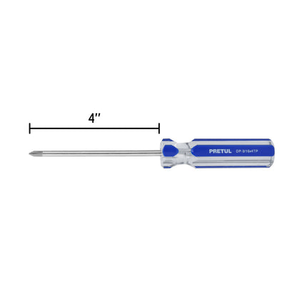 Desarmador de cruz 3/16 x 4' mango de PVC, Pretul | DP-3/16X4TP | 21473